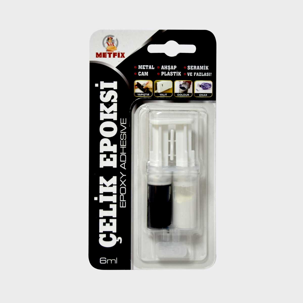 METFIX MFX9721 ÇELIK EPOKSI YAPISTIRICI 6 ML GRI